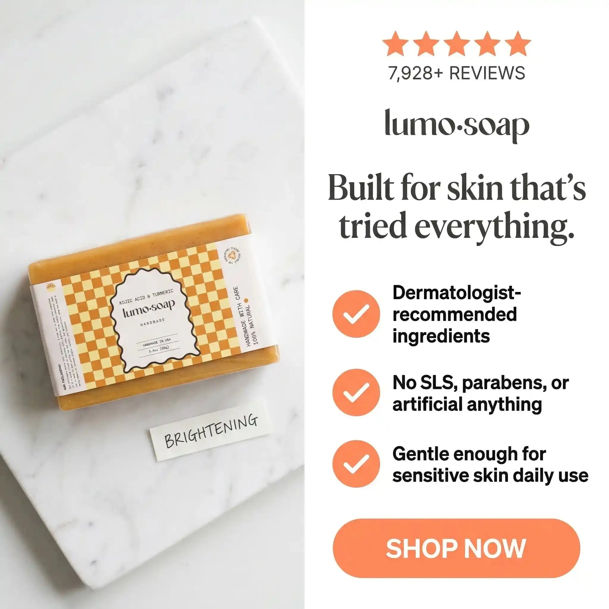 Clearer, Brighter Skin in Just 3–4 Weeks · Kojic Acid & Turmeric Soap lumosoap